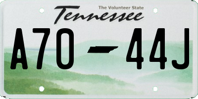TN license plate A7044J
