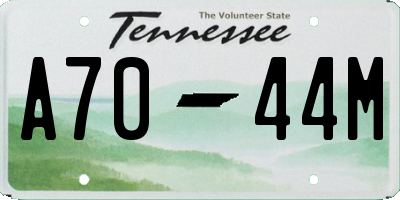 TN license plate A7044M