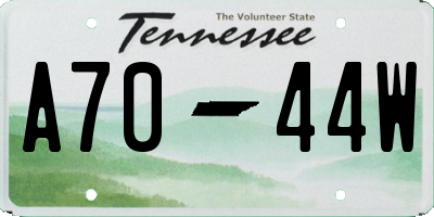 TN license plate A7044W