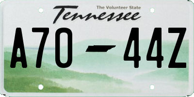 TN license plate A7044Z