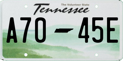 TN license plate A7045E