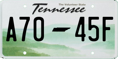 TN license plate A7045F