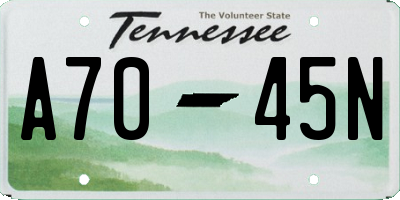TN license plate A7045N