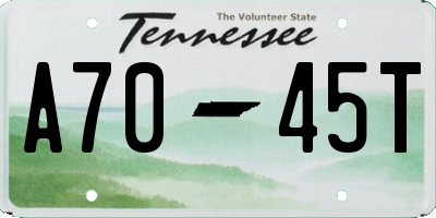 TN license plate A7045T