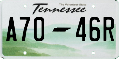 TN license plate A7046R