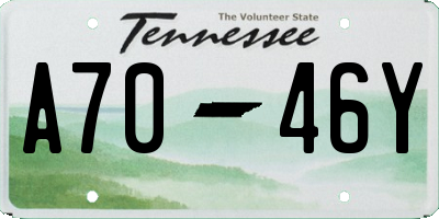 TN license plate A7046Y