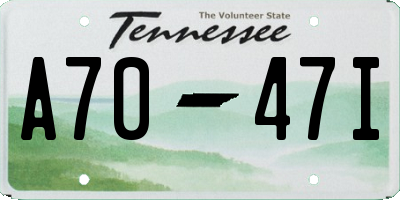 TN license plate A7047I