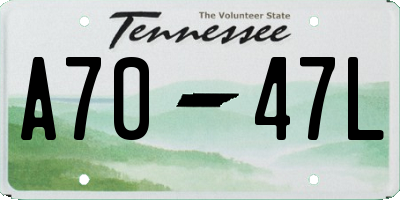TN license plate A7047L
