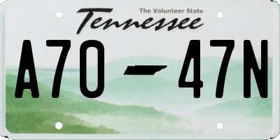 TN license plate A7047N