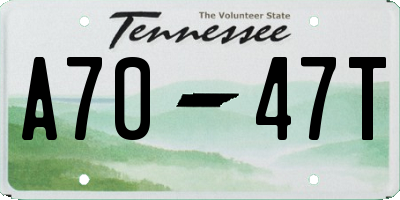 TN license plate A7047T