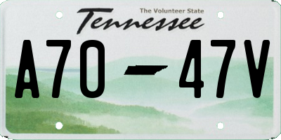 TN license plate A7047V