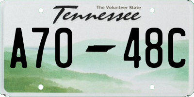 TN license plate A7048C