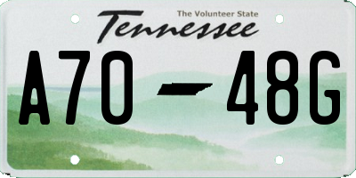 TN license plate A7048G