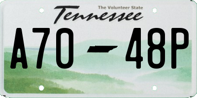 TN license plate A7048P