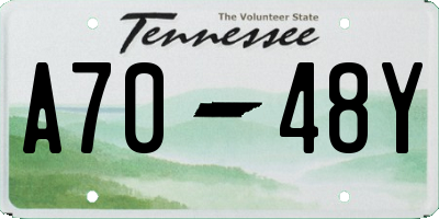 TN license plate A7048Y