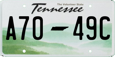 TN license plate A7049C
