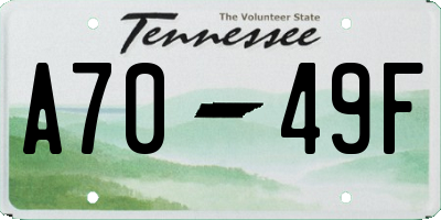 TN license plate A7049F