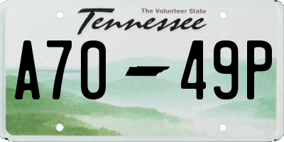 TN license plate A7049P