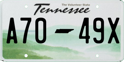 TN license plate A7049X