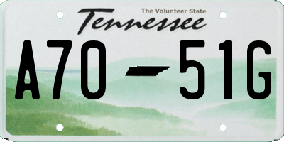 TN license plate A7051G