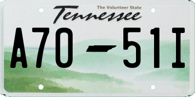 TN license plate A7051I