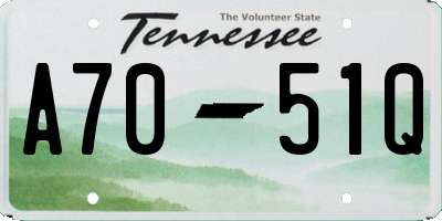 TN license plate A7051Q