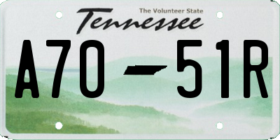 TN license plate A7051R