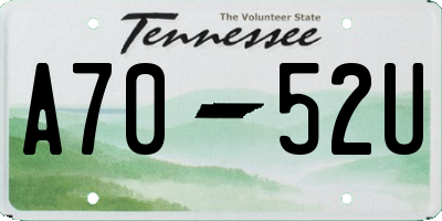 TN license plate A7052U