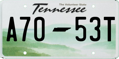 TN license plate A7053T