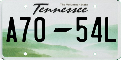 TN license plate A7054L