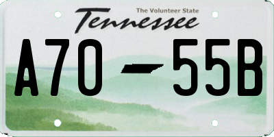 TN license plate A7055B
