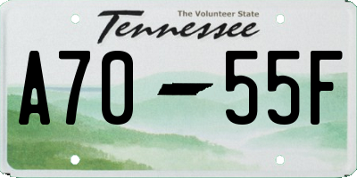 TN license plate A7055F