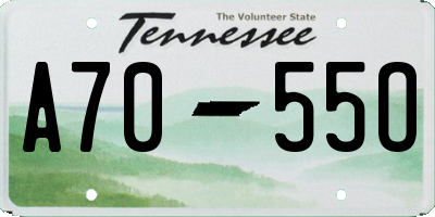 TN license plate A7055O