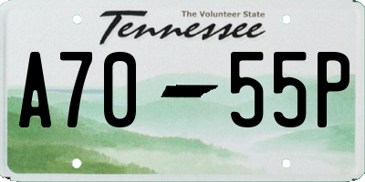 TN license plate A7055P