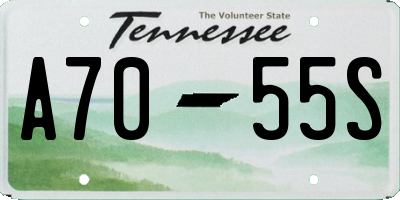 TN license plate A7055S