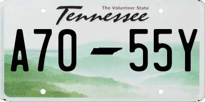 TN license plate A7055Y