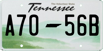 TN license plate A7056B
