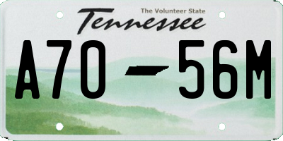 TN license plate A7056M