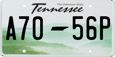 TN license plate A7056P