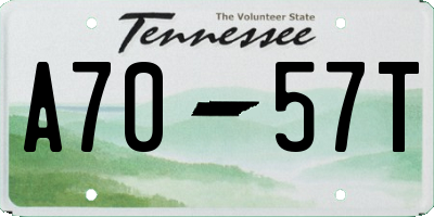 TN license plate A7057T