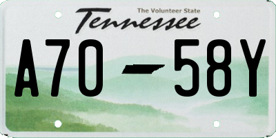 TN license plate A7058Y