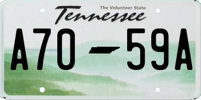 TN license plate A7059A