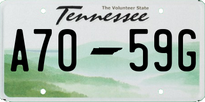 TN license plate A7059G