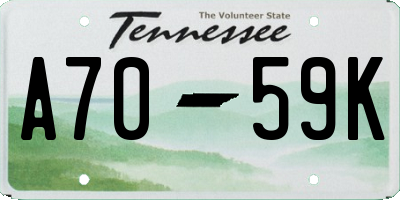 TN license plate A7059K