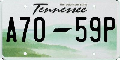 TN license plate A7059P