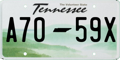TN license plate A7059X