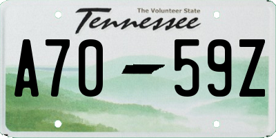TN license plate A7059Z
