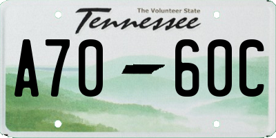 TN license plate A7060C