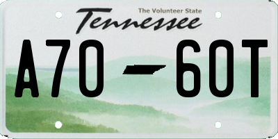 TN license plate A7060T
