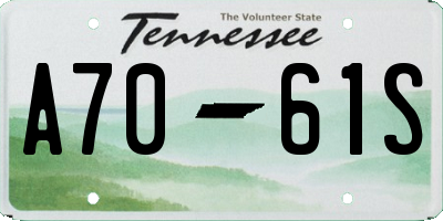 TN license plate A7061S